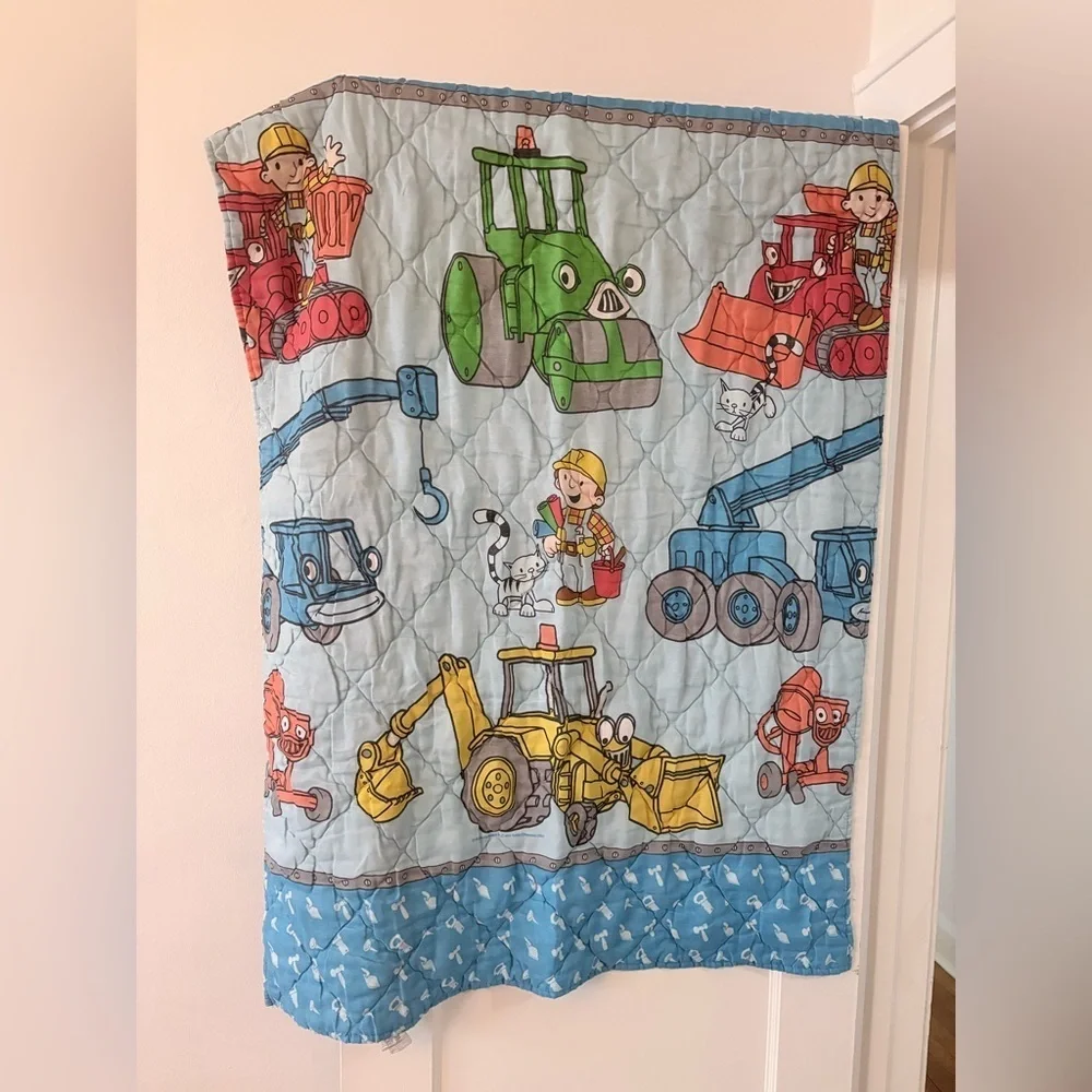 Vintage Y2K Bob the Builder Comforter Quilt Blanket Size 42”x58”